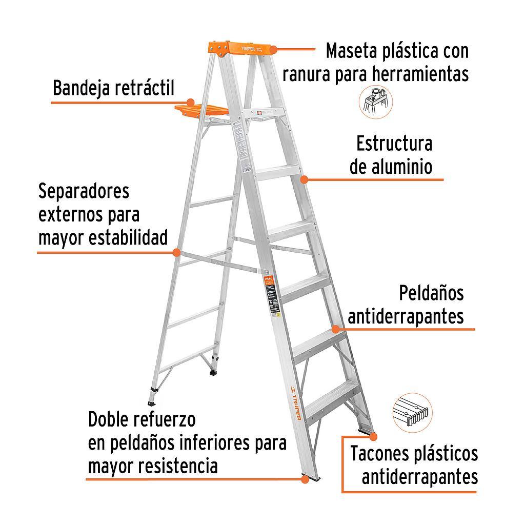 ESCALERA TIJERA 6 PELDAÑOS C/BANDEJA TRU
