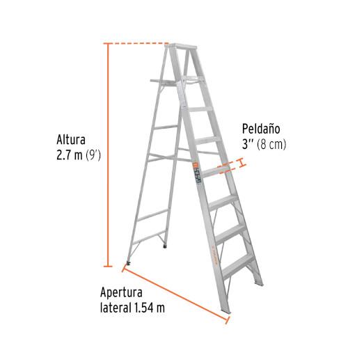 ESCALERA TIJERA 8 PELDAÑOS 102 KG TRUPER