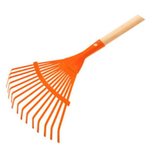 ESCOBA METALICA PARA JARDIN CURVA 15 DIENTES MGO 48