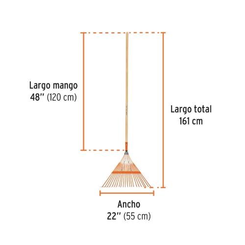ESCOBA METALICA RECTA 22 DIENTES TRUPER