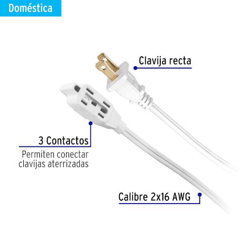 EXTEN ELECTRICA 5MT BLANCA CLAVIJA RETA