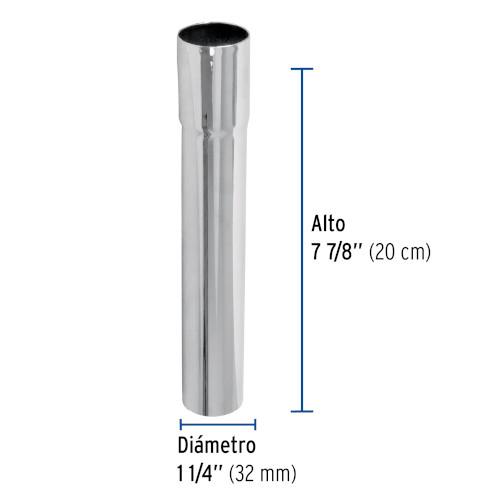 EXTENSION 20 CM LATON CROMADO PARA CONTRA DE LAVABO 1-1/4 Plg.