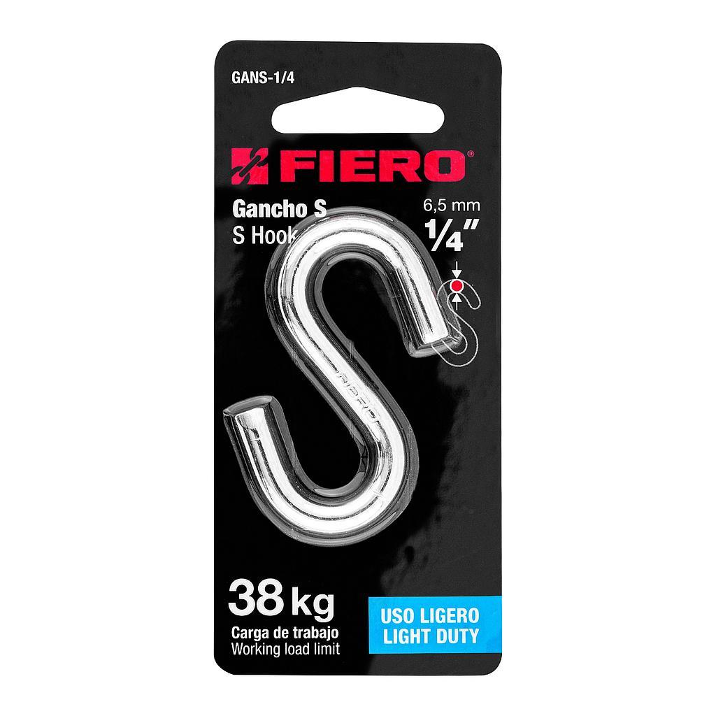 GANCHO "S" DE 1/4" DE ACERO PARA CABLE FIERO