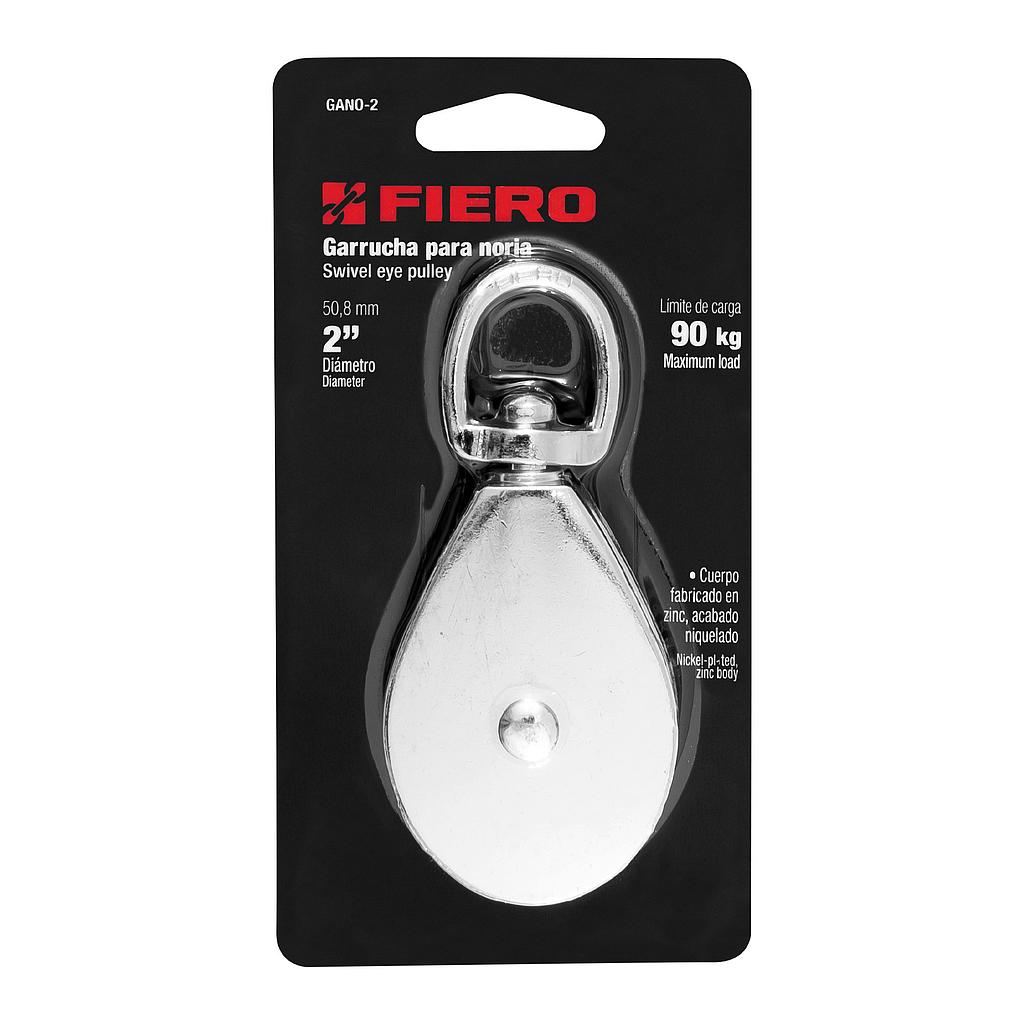 GARRUCHA METALICA PARA NORIA DE 2" CARGA MAXIMA DE 91 kg FIERO