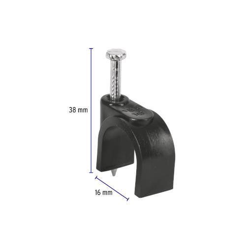 GRAPA CURVA 16MM NEGRA B/20PZ VOLTECK