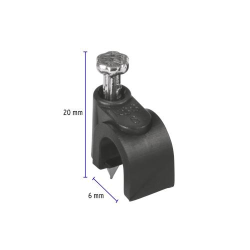 GRAPA CURVA 6MM NEGRA B/20PZ VOLTECK