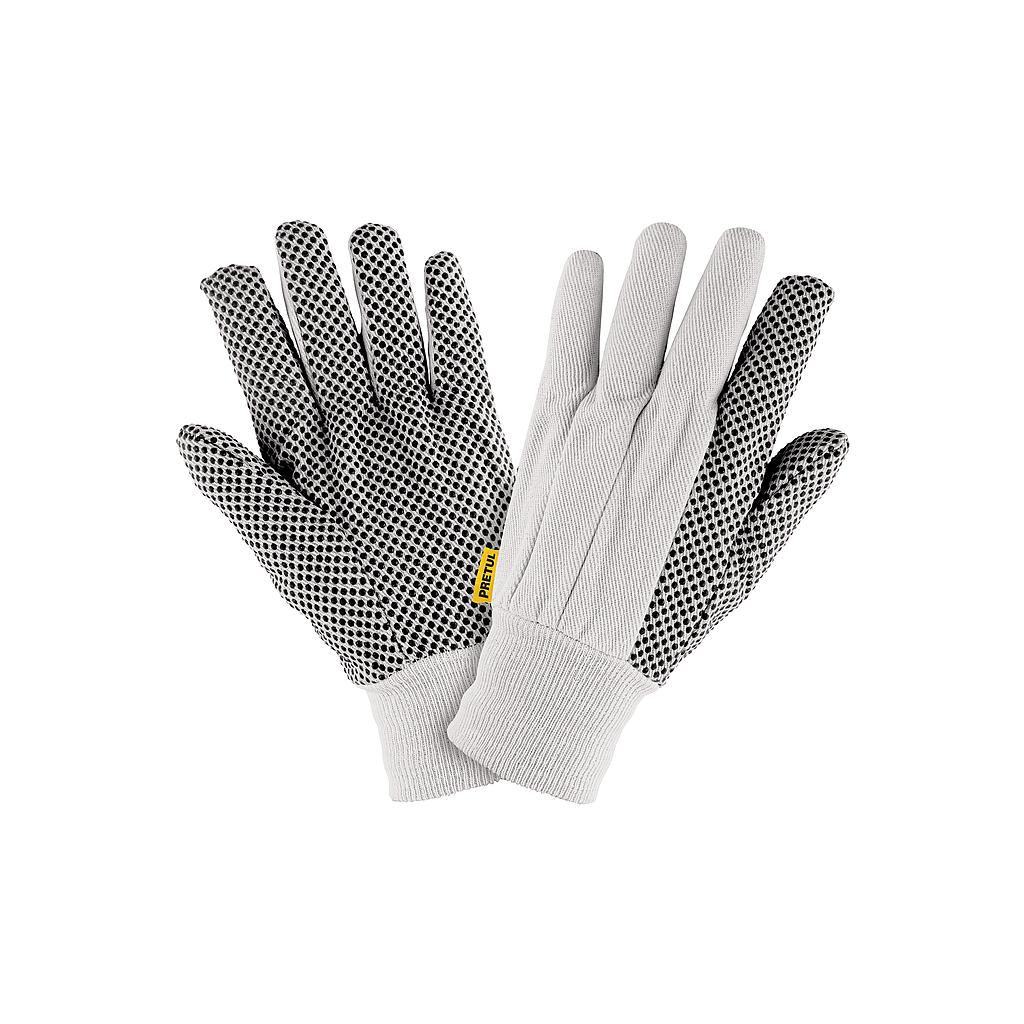GUANTES DE ALGODÓN CON PUNTOS PVC EN PALMA  UNITALLA  PRETUL