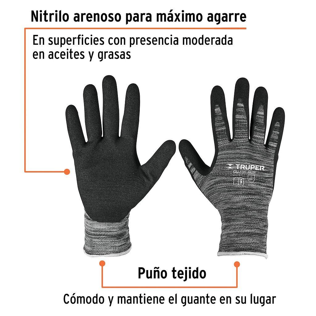 GUANTE NYLON C/RECUBRIMIENTO DE NITRILO ALTA SENSIBILIDAD CH TRUPER ARENOSO