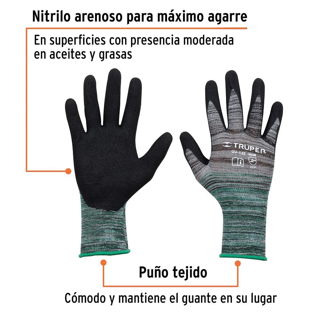 GUANTES DE NYLON RECUBIERTOS DE NITRILO ARENOSO M TRUPER