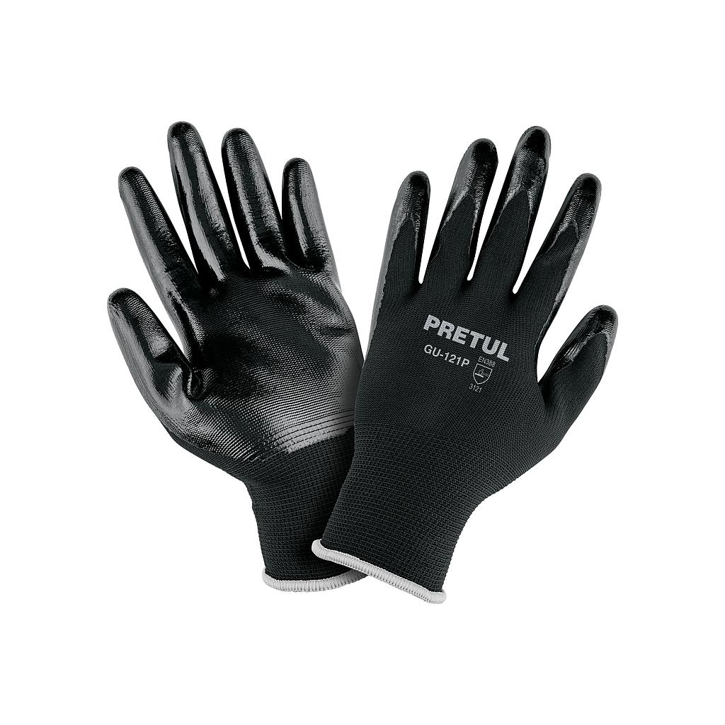 GUANTE NYLON C/RECUBRIMIENTO DE NITRILO LISO ALTA SENSIBILIDAD CHICO PRETUL