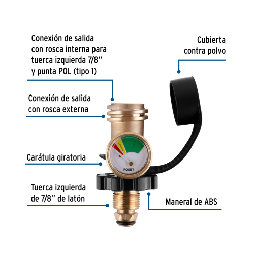 INDICADOR DE NIVEL DE LLENADO PARA CILINDRO DE GAS FOSET