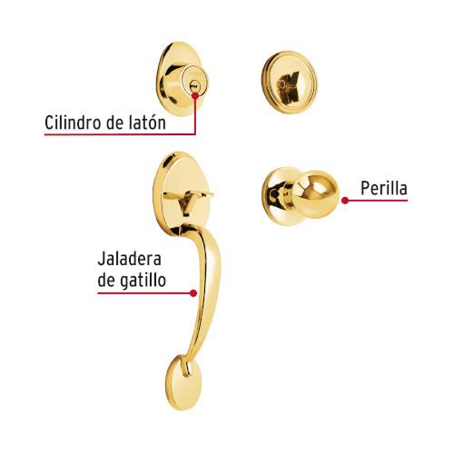 JALADERA/PERILLA LUGO LLAVE-MARIPOSA LATON BRILLANTE HERMEX