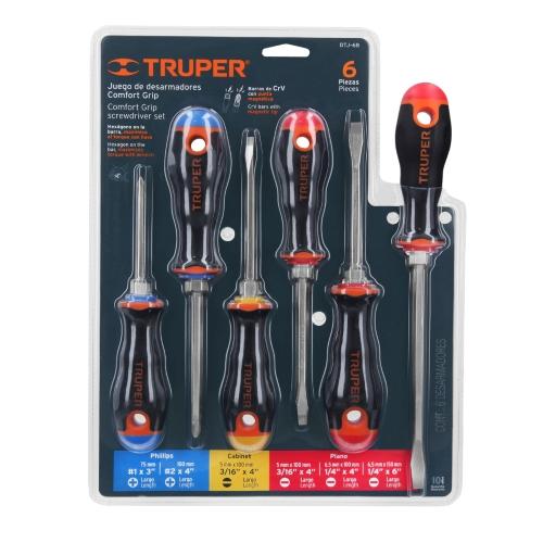 JGO 6 DESARMADORES MANGO COMFORT GRIP TR