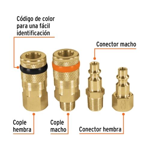 JGO COPLES Y CONECTORES 4PZ LATON TRUPER