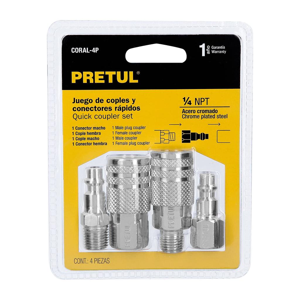 JGO COPLES Y CONECTORES 4PZ PRETUL