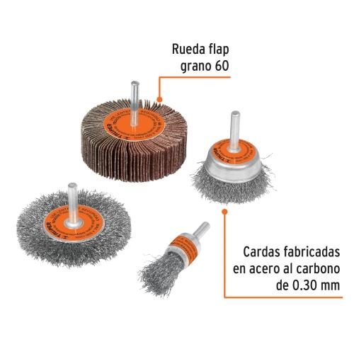 JUEGO DE 4 CARDAS PARA TALADRO TRUPER
