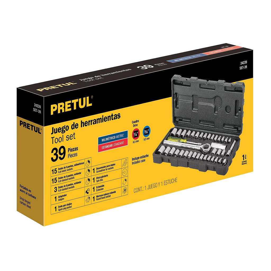 JGO DE DADOS 39 PZA PRETUL