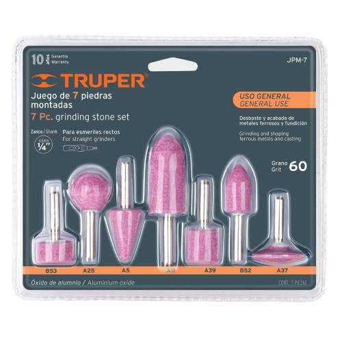 JUEGO DE 7 PIEDRAS MONTADAS ZANCO 1/4" USO GENERAL TRUPER