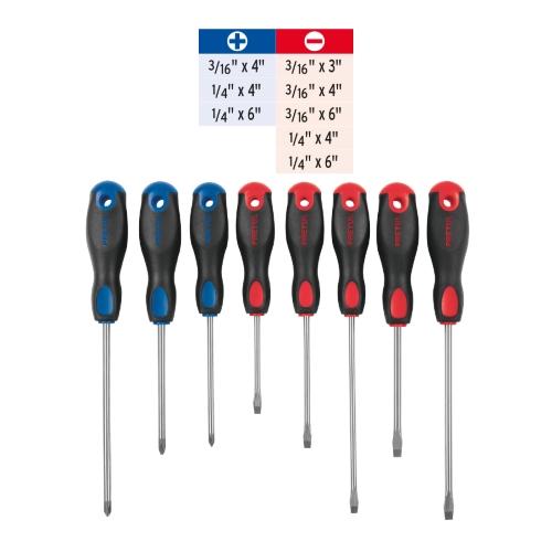 JUEGO 8 DESARMADORES COMFORT GRIP PRETUL
