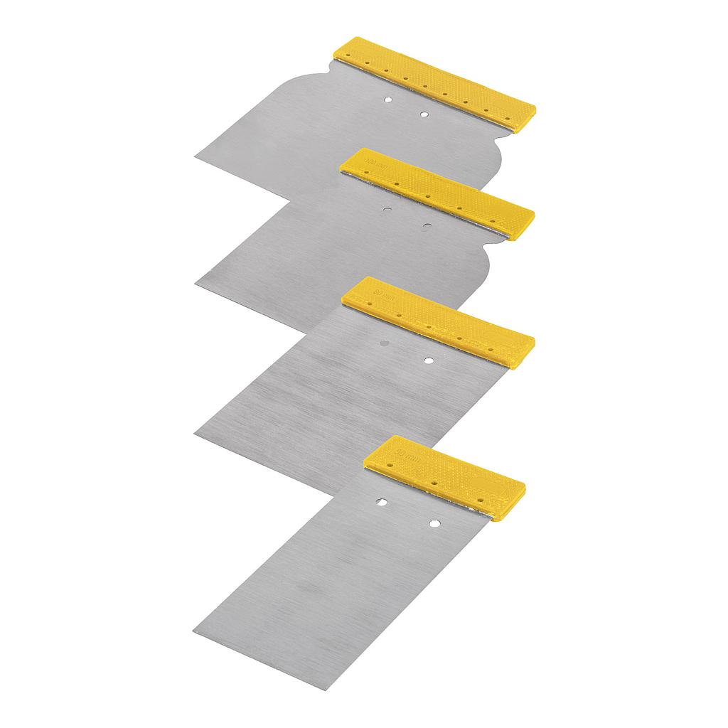 JUEGO DE 4 CUÑAS PRETUL CON MANGO DE PLASTICO