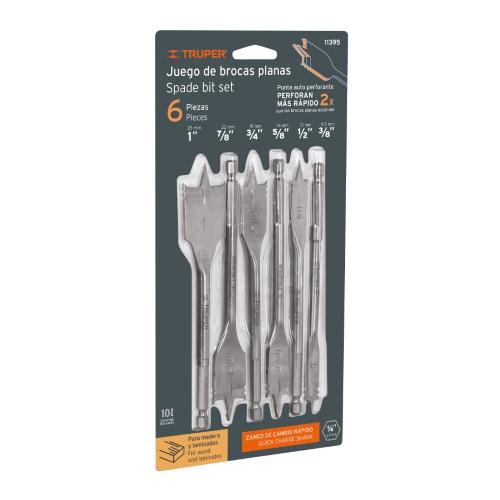 JUEGO DE BROCAS PLANAS DE MANITA 6 PIEZAS TRUPER