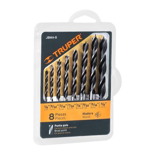 JUEGO DE 8 BROCAS P/MADERA TRUPER