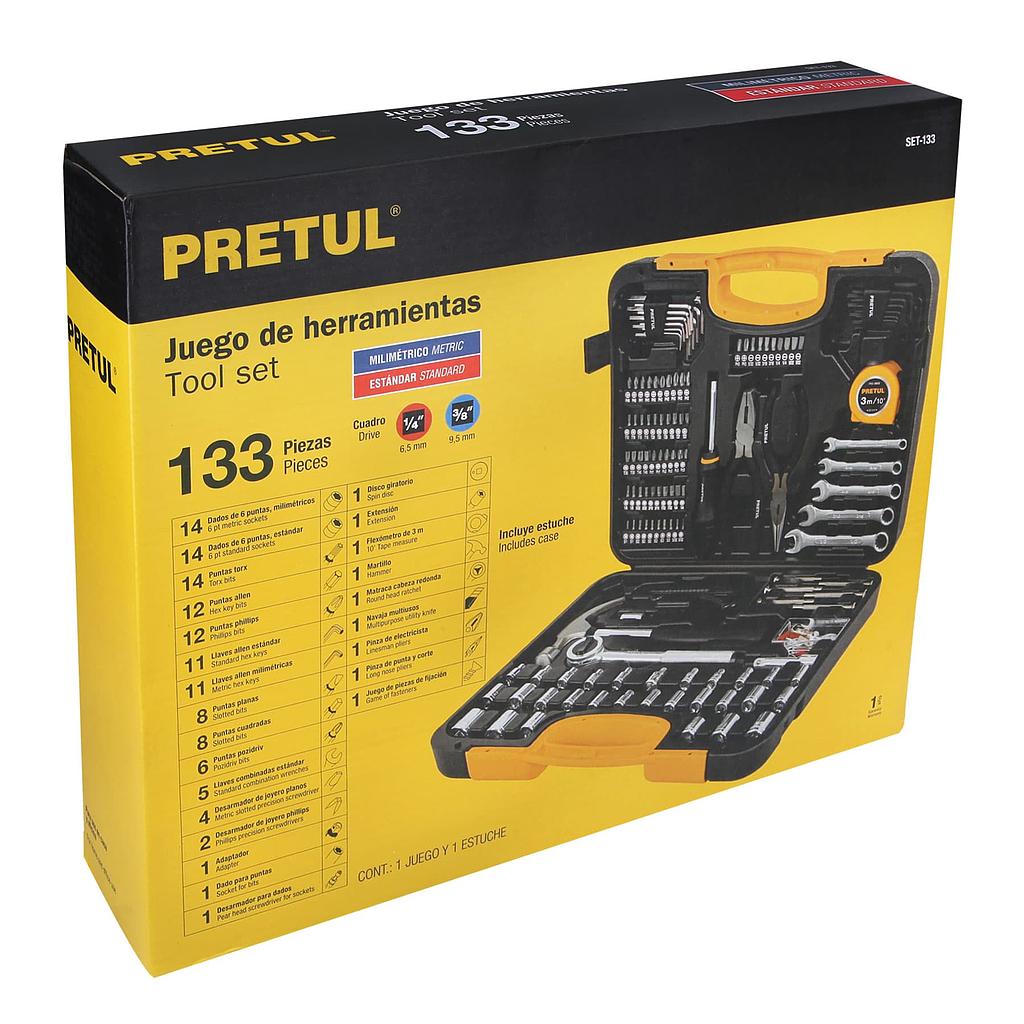 JUEGO DE HERRAMIENTA 133 PZA PRETUL