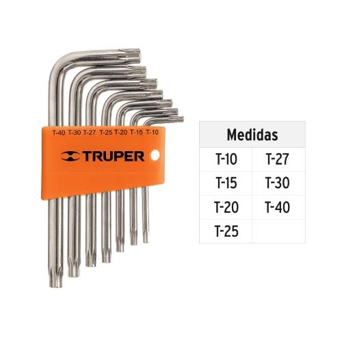 JUEGO DE LLAVE TORX 7 PZ TRUPER