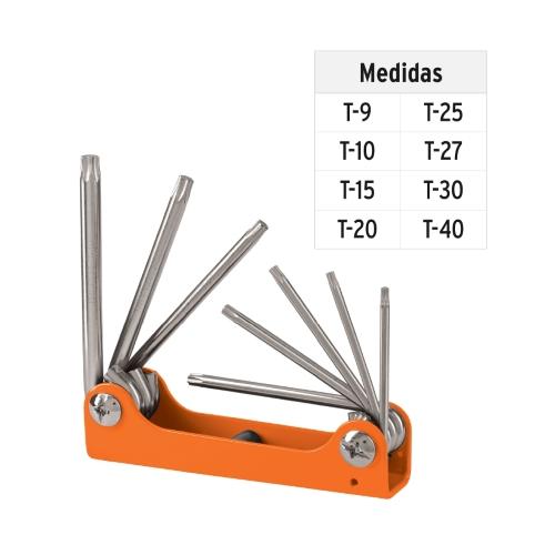 JUEGO LLAVE TORX 8 PZ TIPO NAVAJA TRUPER