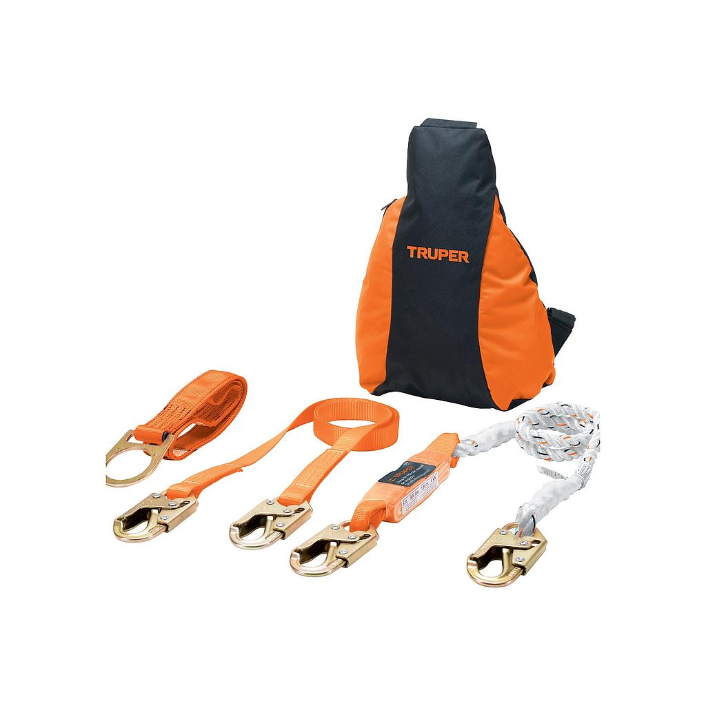 KIT CONTRA CAIDAS CON ARNES DE TRES ANILLOS ANSI TRUPER