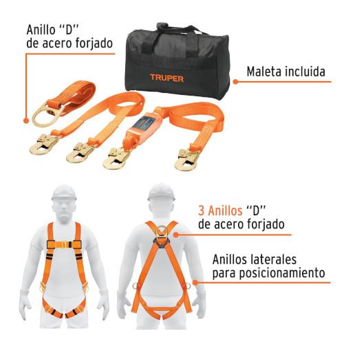 KIT CONTRA CAÍDAS CON ARNÉS DE TRES ANILLOS TRUPER