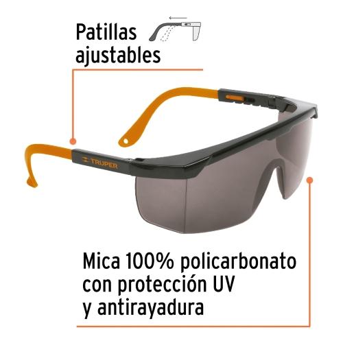 LENTE DE SEGURIDAD AJUSTABLE NEGRO TRUPER