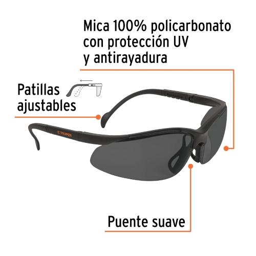 LENTES DE SEGURIDAD GRISES TRUPER VISION