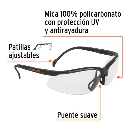 LENTES DE SEGURIDAD TRANSPARENTES TRUPER VISION