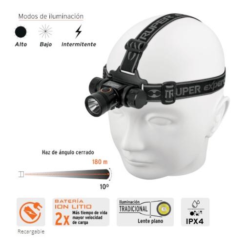 LINTERNA DE MINERO LED 500 lm RECARGABLE TRUPER EXPERT