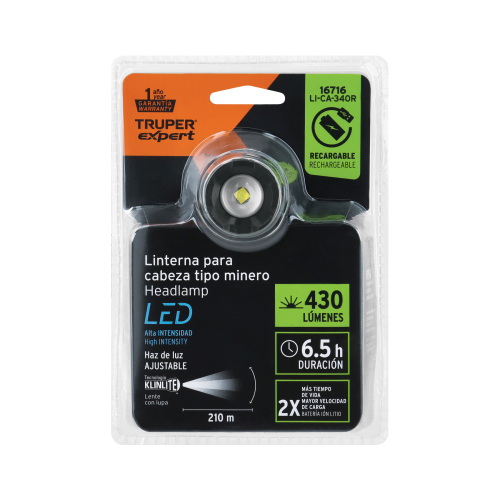 LINTERNA DE MINERO LED 430 lm RECARGABLE TRUPER EXPERT
