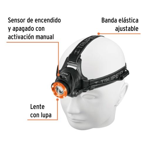 LINTERNA P/CABEZA RECARGABLE TRUPER