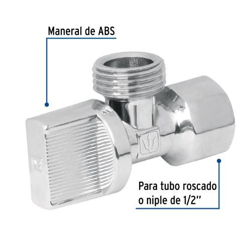 LLAVE ANGULAR 1/2 Plg. 1/4 DE VUELTA ROSCABLE FOSET