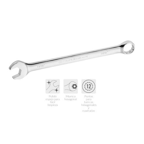 LLAVE COMBINADA 11/16 EXTRALARGA TRUPER (LL-2022)
