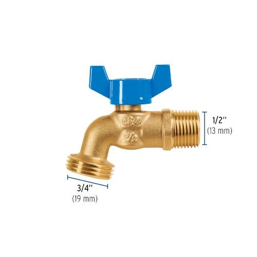 LLAVE DE ESFERA DE LATON 1/2 Plg. CON ROSCA PARA MANGUERA FOSET