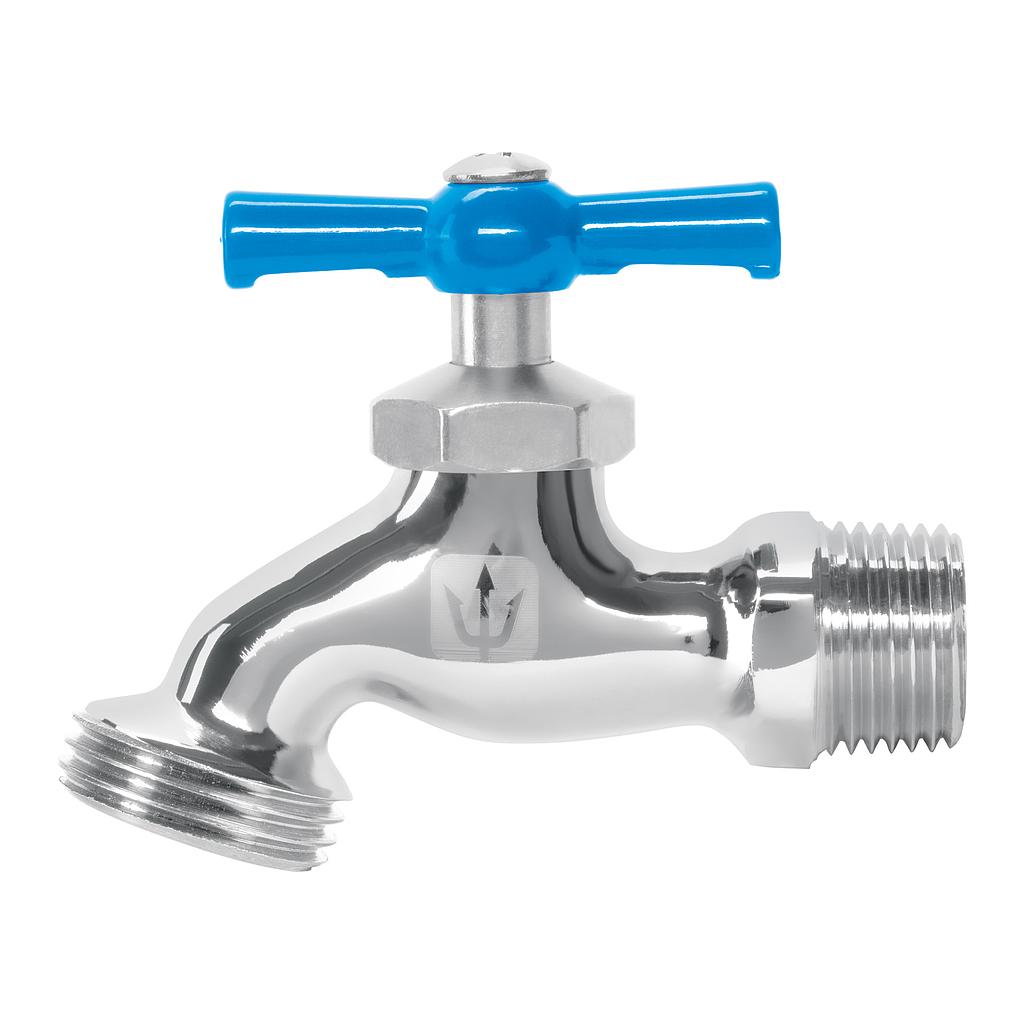 LLAVE PARA MANGUERA DE LATON CROMADO 130 g DE 1/2" GRANEL FOSET