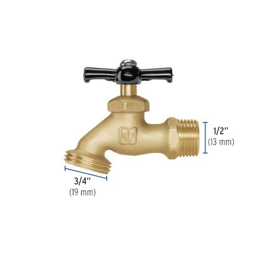 LLAVE PARA MANGUERA DE LATON 100G 1/2 Plg. GRANEL BASIC