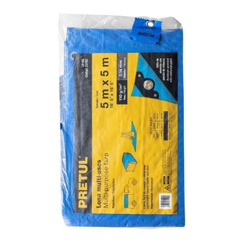 LONA 5X5 MTS AZUL PRETUL