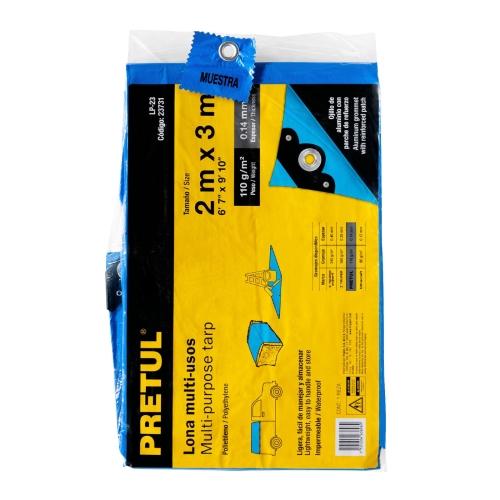 LONA PLASTICA 2X3 MTS AZUL PRETUL