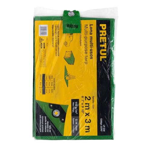 LONA PLASTICA 3X3 MTS VERDE PRETUL