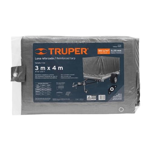 LONA REFORZADA 3MX4M TRUPER COLOR GRIS