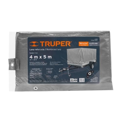 LONA DE POLIETILENO REFORZADA 4 m X 5 m GRIS 180 g/m2 TRUPER