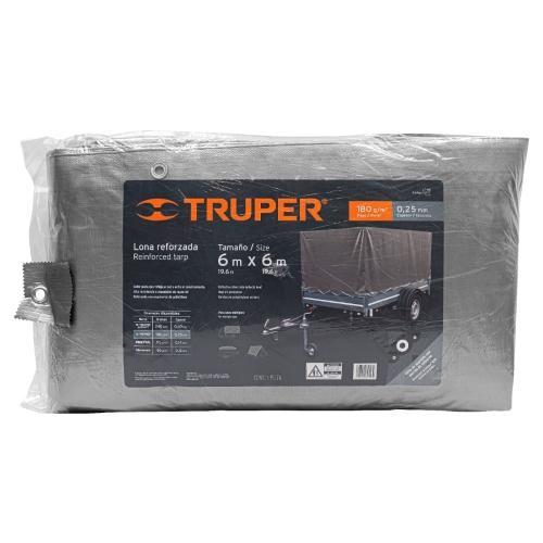 LONA REFORZADA 6MX6M TRUPER COLOR GRIS