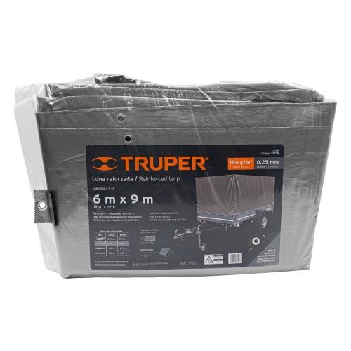 LONA REFORZADA 6MX9M TRUPER COLOR GRIS