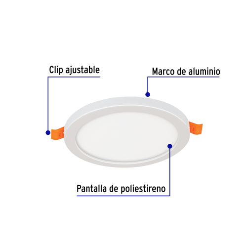 LUMINARIO DE LED PARA EMPOTRAR 8 W LUZ DE DIA